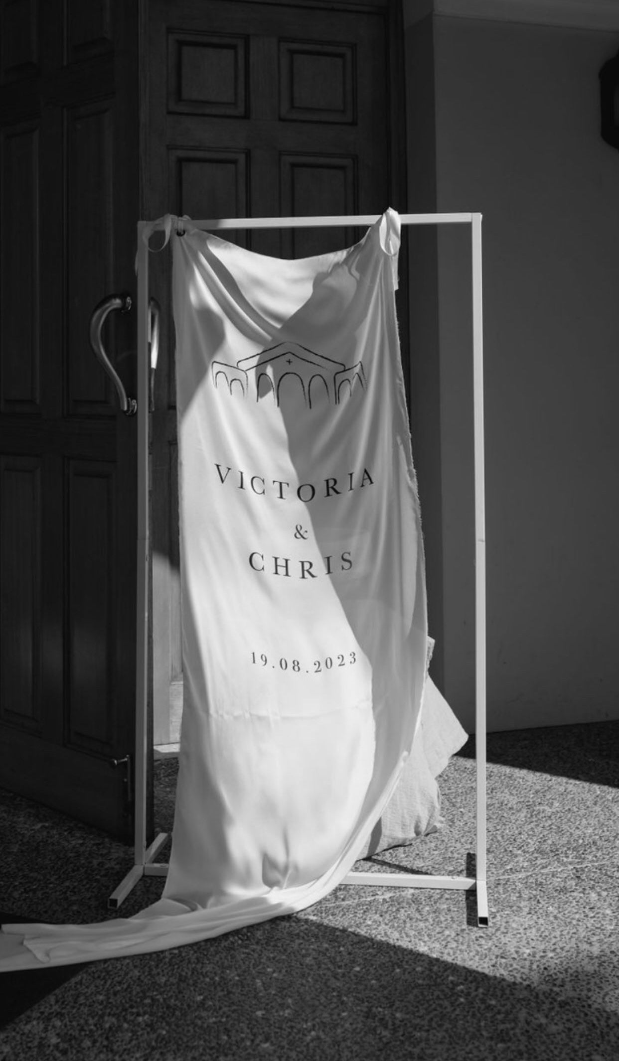 White & Black Metal Stand