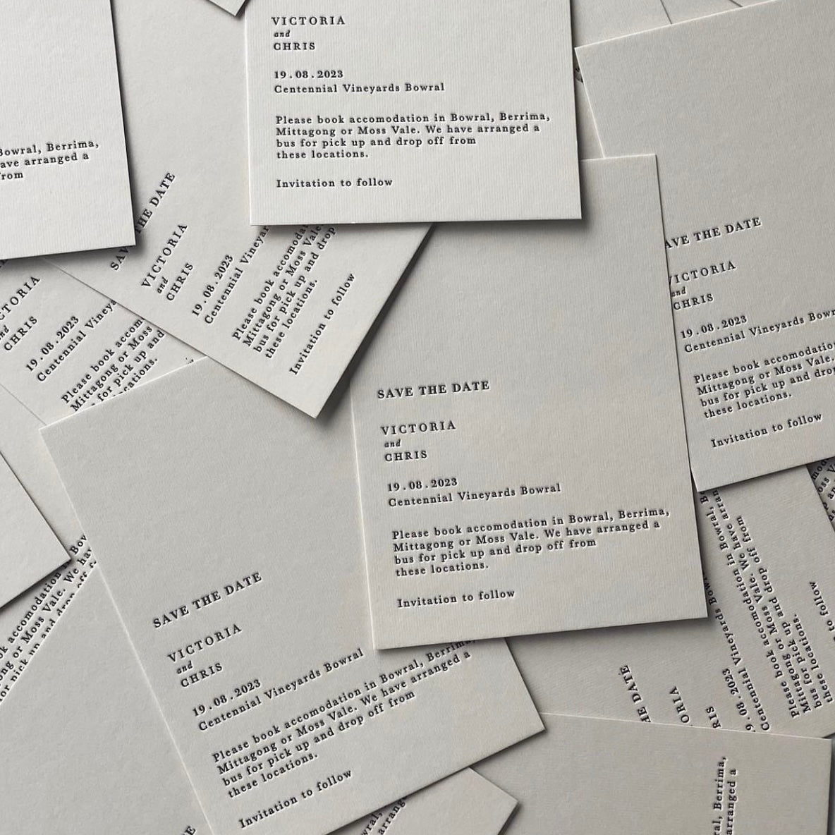 Bespoke Printed Invitation Suite